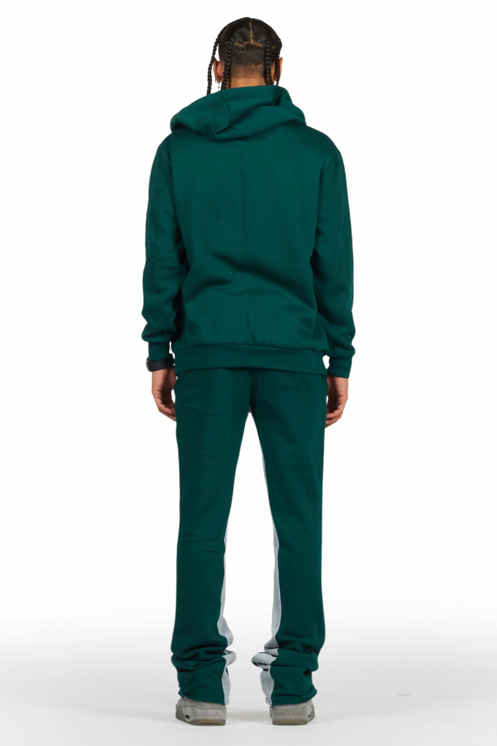 Scottie Green/Black Hoodie/Baggy Track Pant Set Male Product Image