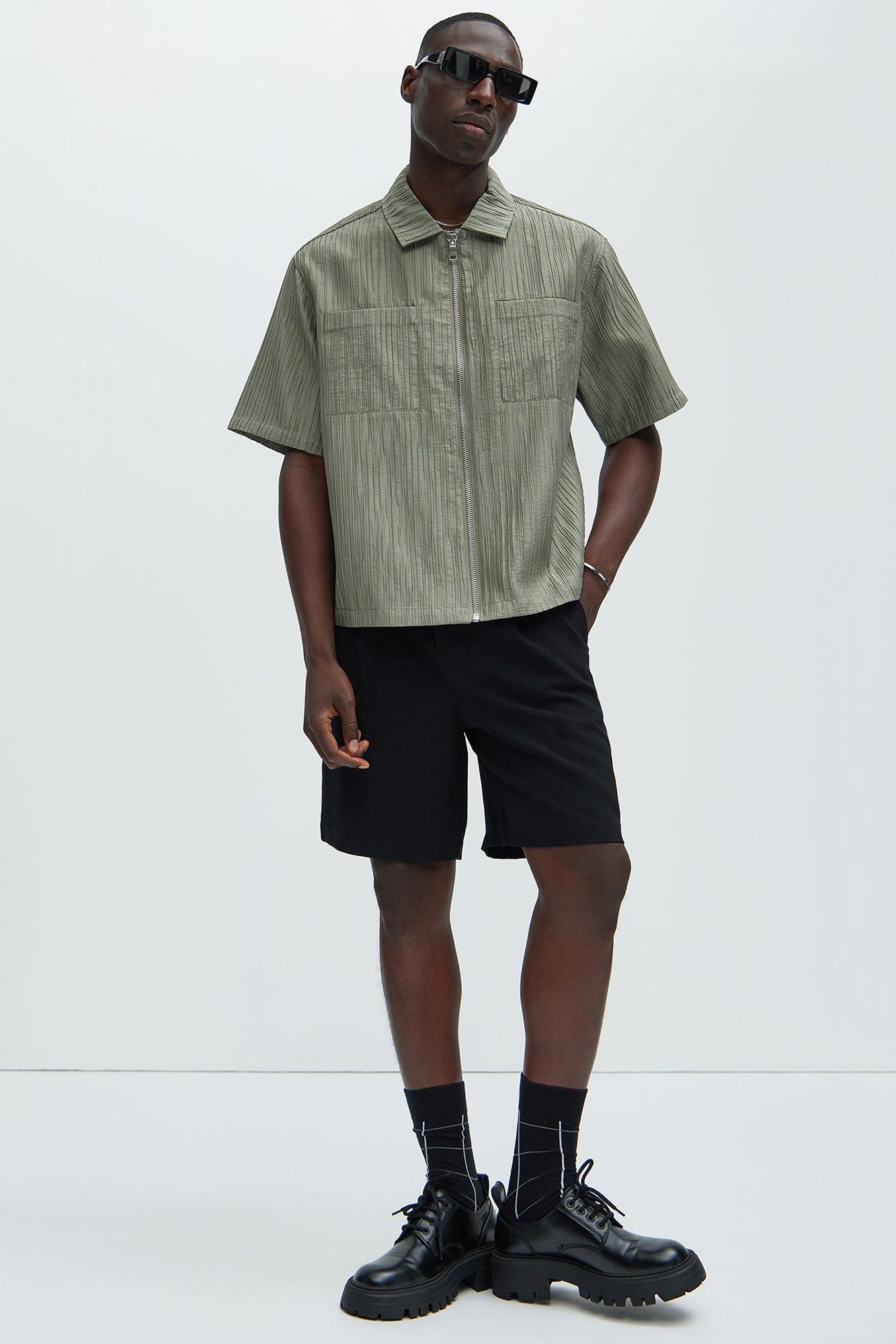 Niles Textured Shirt - Olive Product Image