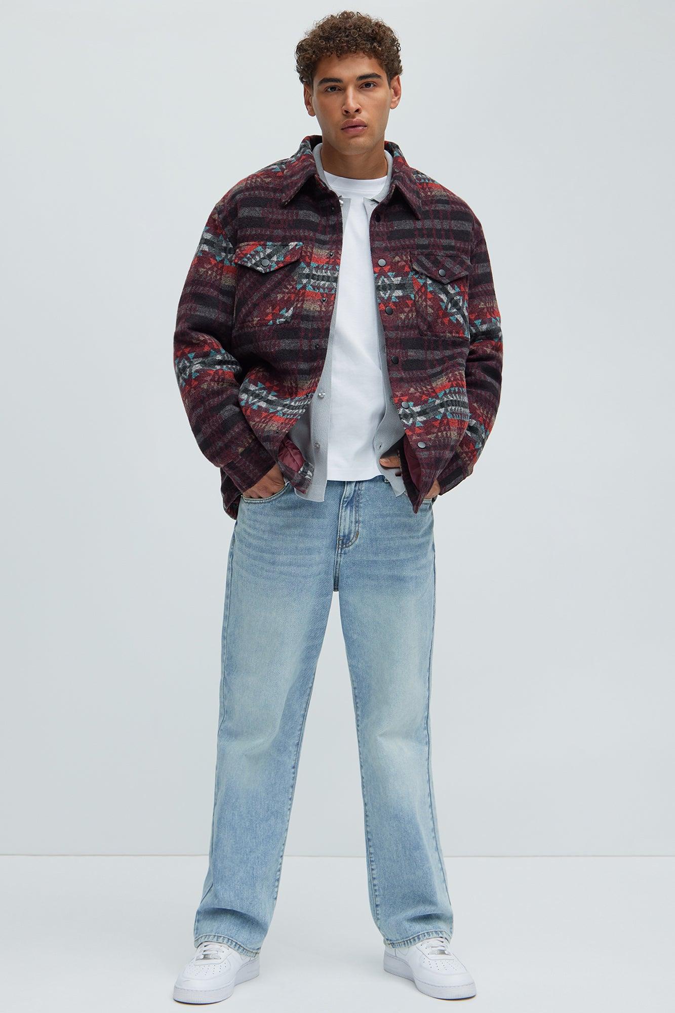 If We Ever Tried Quilted Shacket - Burgundy/combo Product Image