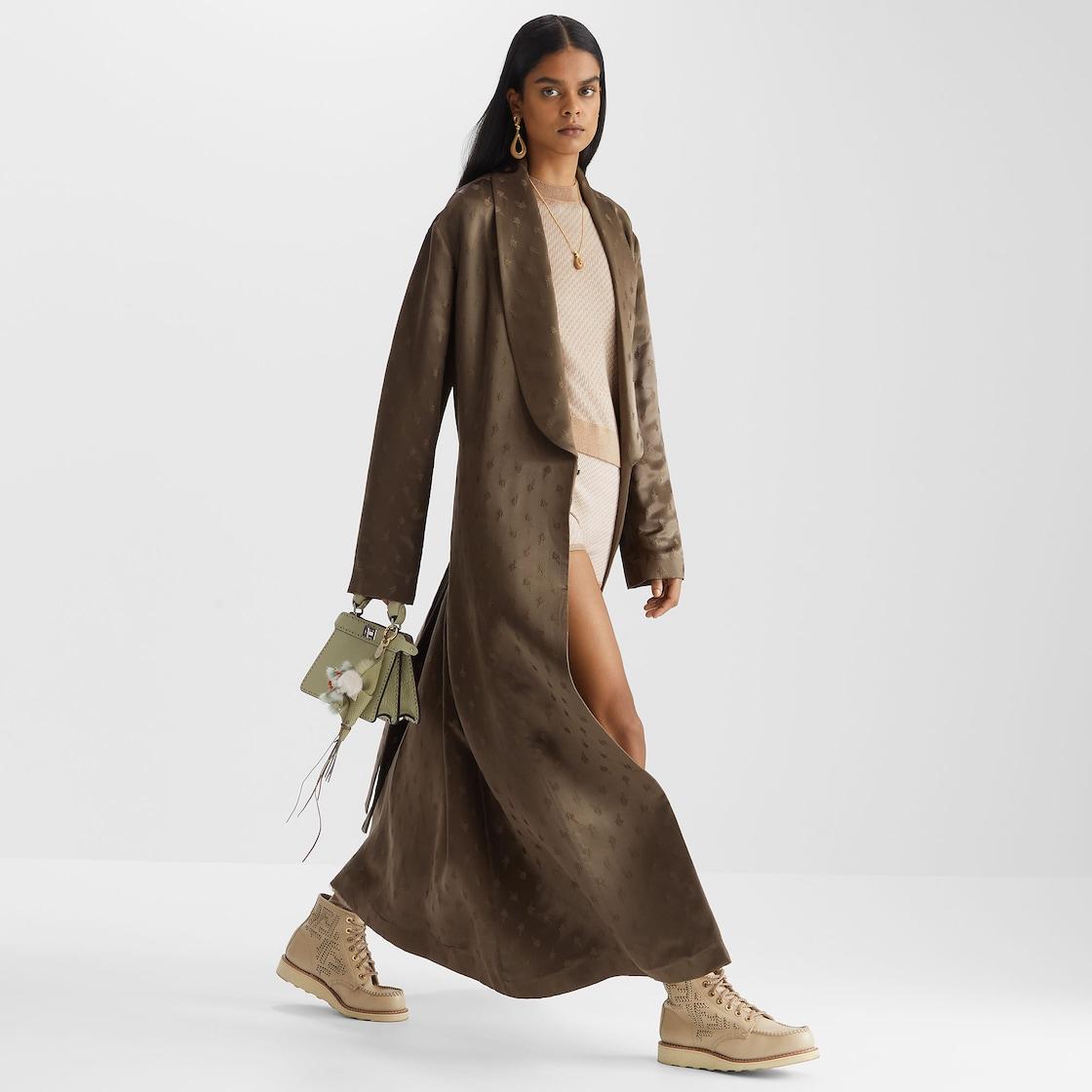 Peekaboo ISeeU PetiteSage green Selleria bag with 306 hand-sewn topstitches Product Image