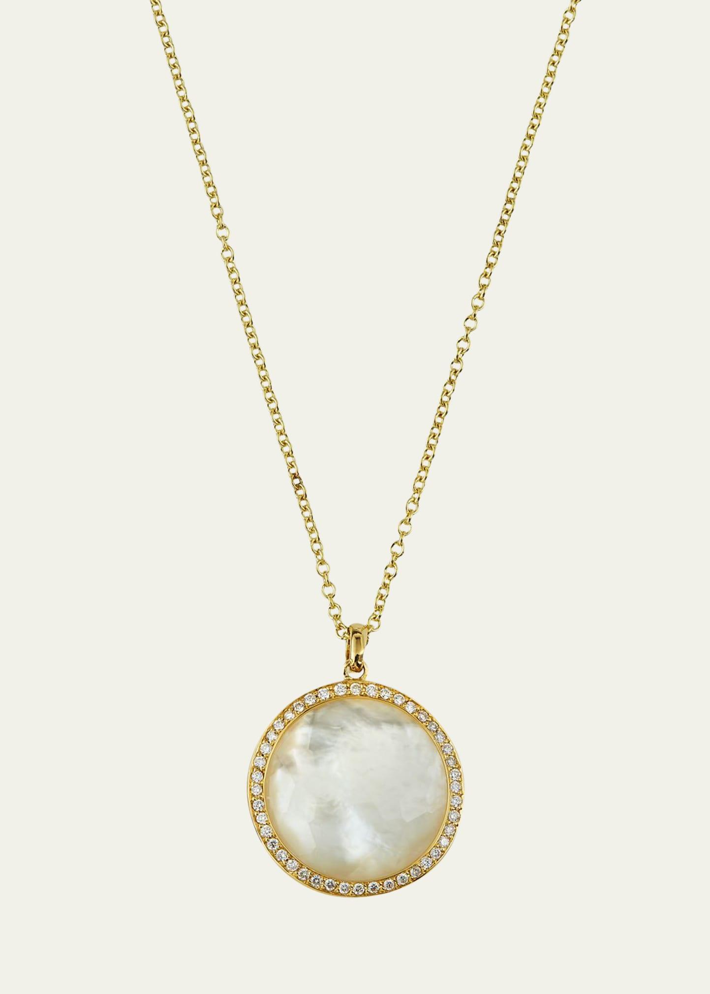 Medium Pendant Necklace in 18K Gold with Diamonds Product Image
