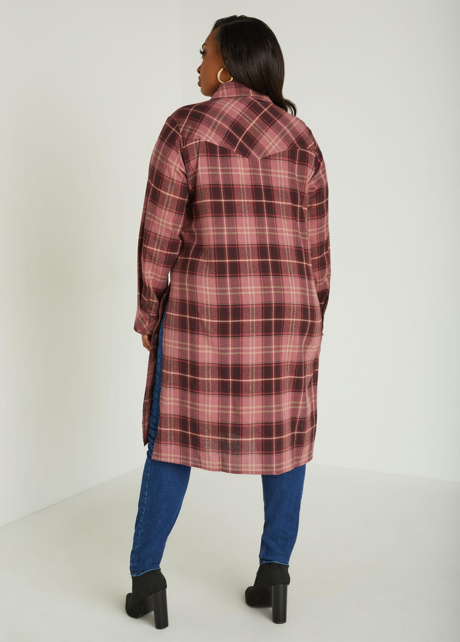 Plaid Duster Shirt Product Image