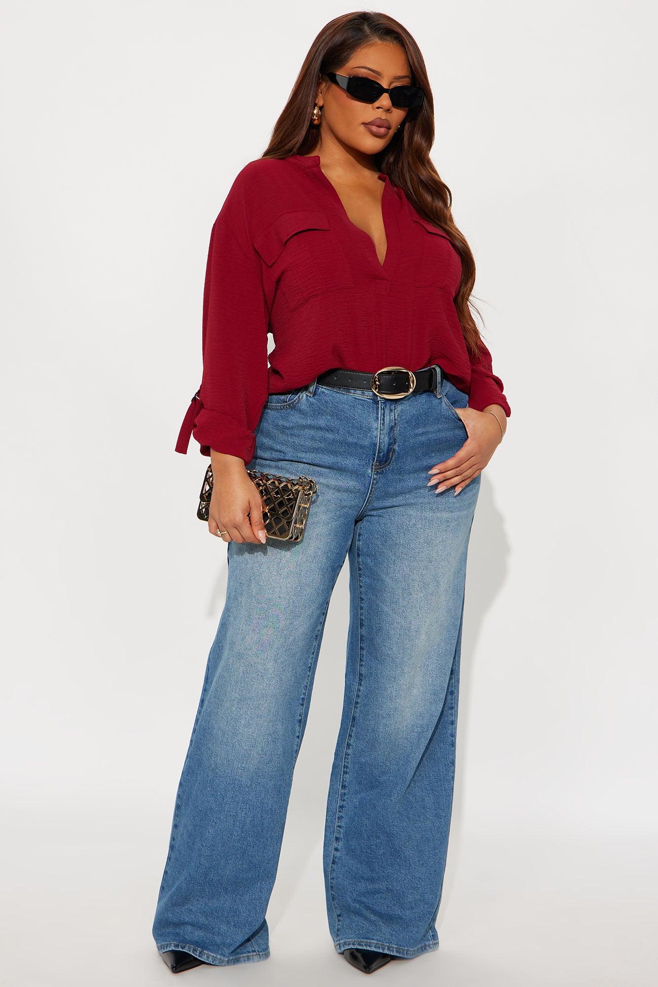 Solange Blouse Top - Burgundy Female Product Image