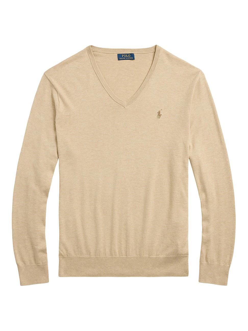 Mens Logo Cotton V-Neck Sweater Product Image