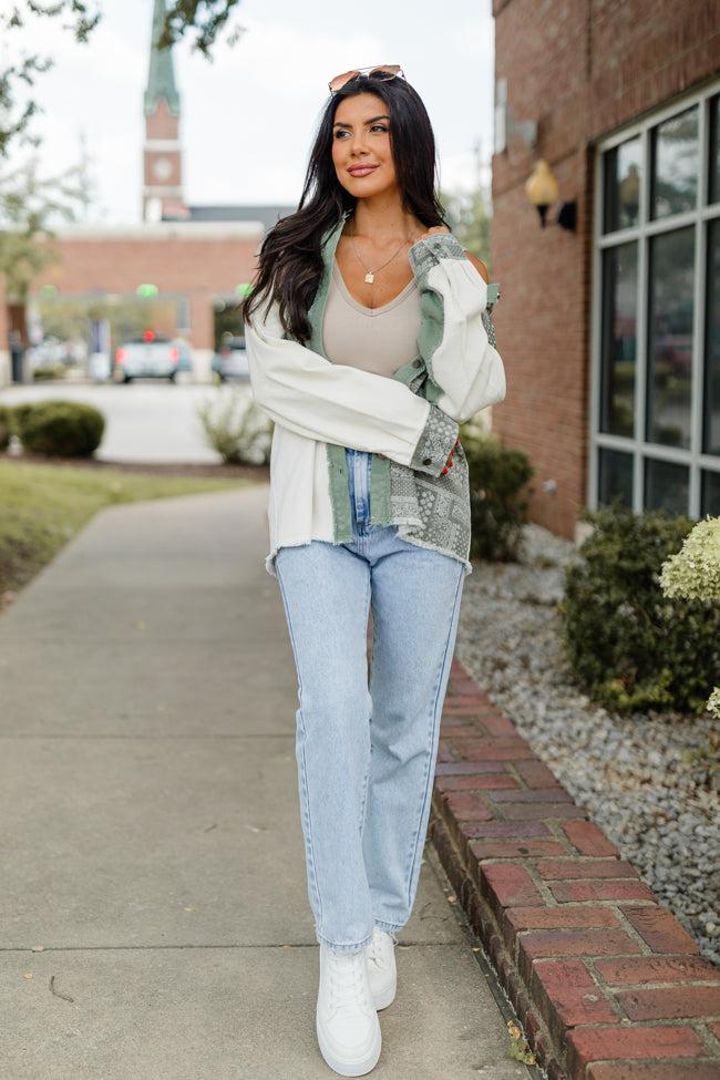 Better Together Olive Paisley Shacket FINAL SALE Product Image