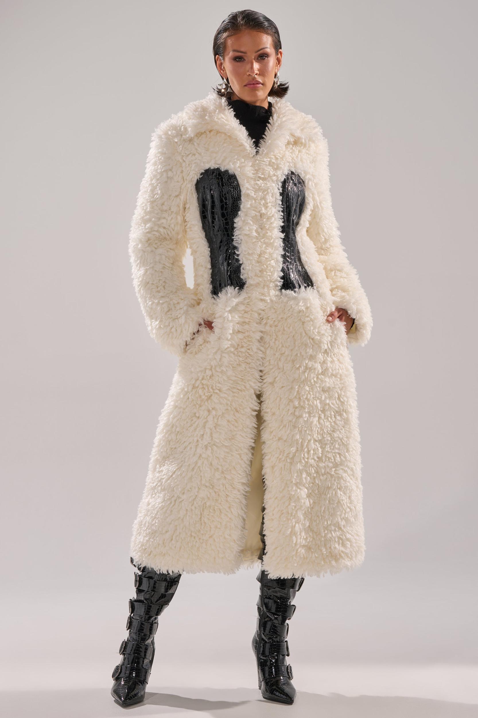 BUY ME ROSES CORSETED FUR COAT Product Image
