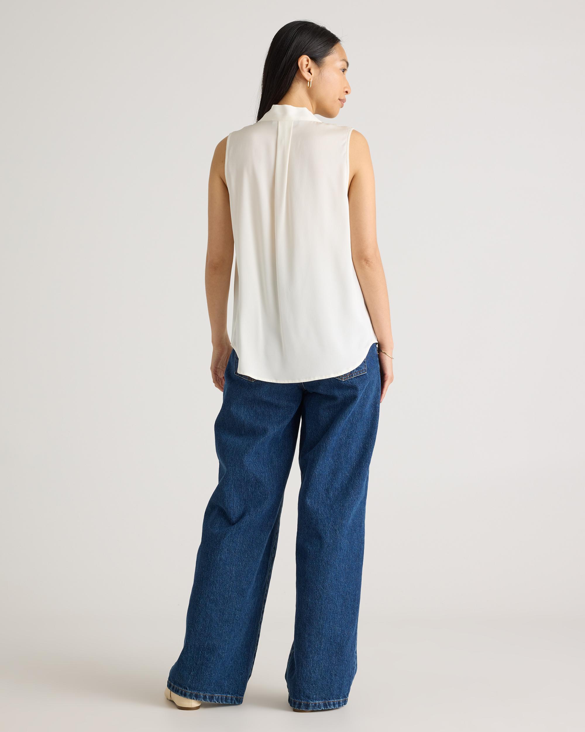 Quince | Women's 100% Washable Silk Stretch Sleeveless Blouse Product Image