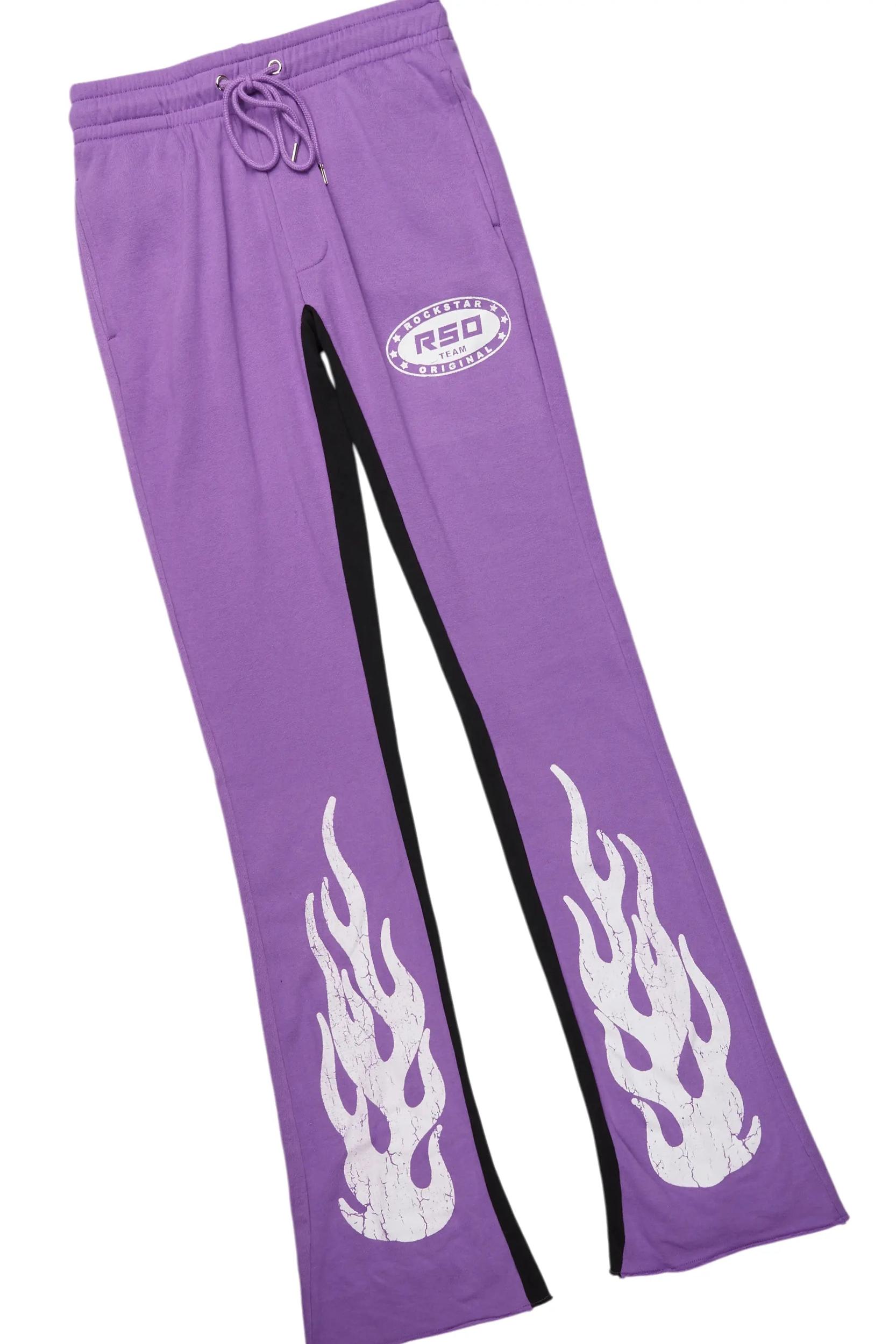 Amos Purple Hoodie/Baggy Track Pant Set Male Product Image