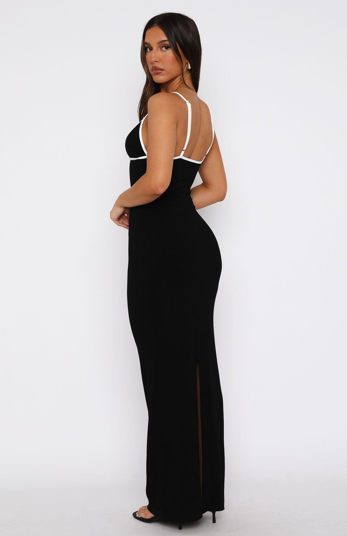 Life Like Mine Ribbed Maxi Dress Black Product Image