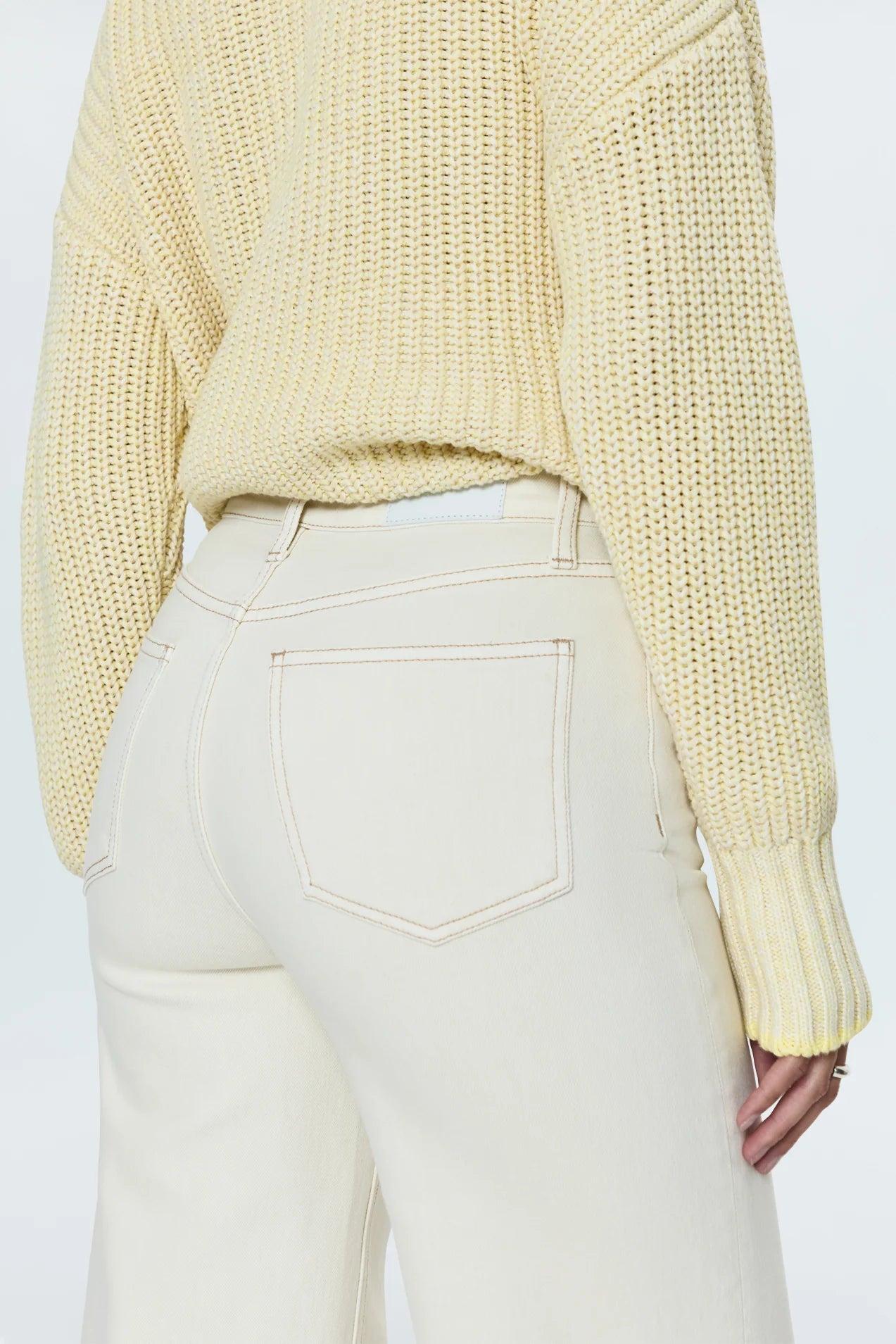 Lana High Rise Ultra Wide Leg- Ecru Product Image