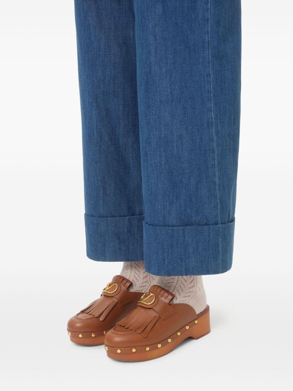 45mm VLogo Signature fringed clogs Product Image