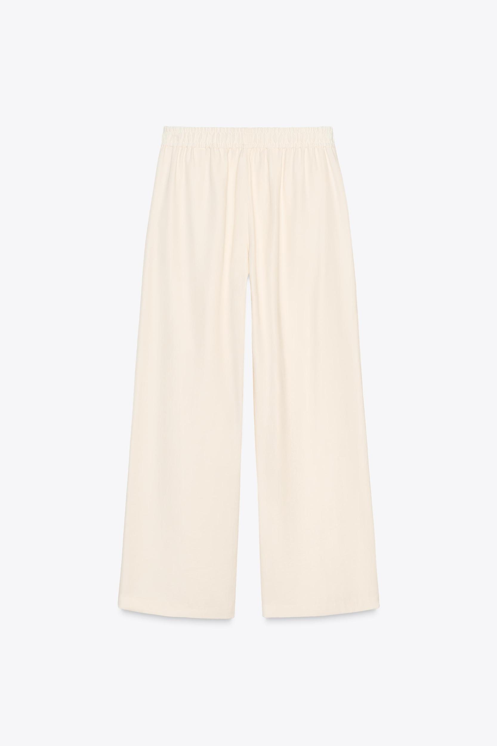 ELASTIC WAIST WIDE LEG PANTS Product Image