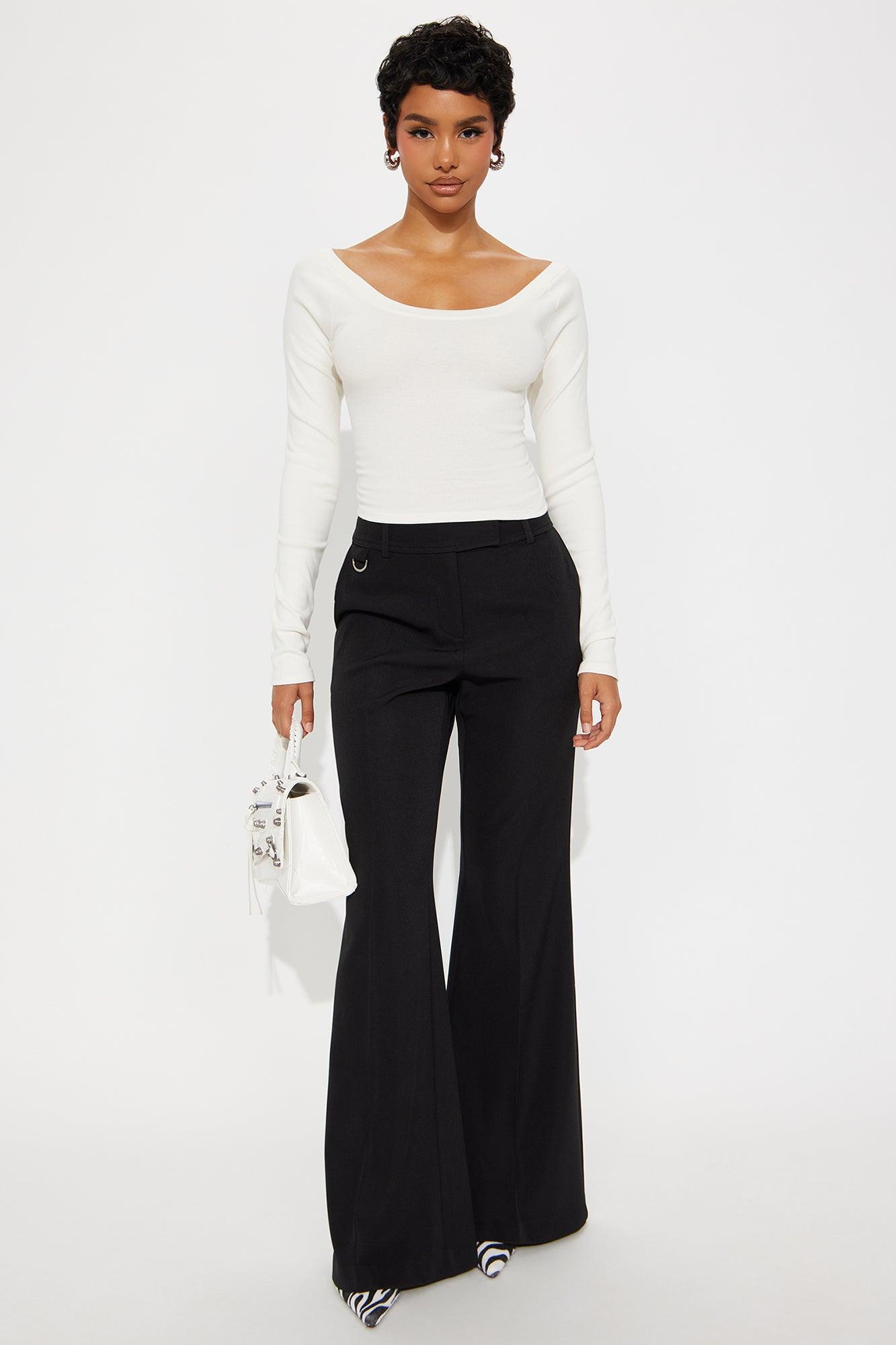 Bella Boat Neck Long Sleeve Top - Off White Female Product Image