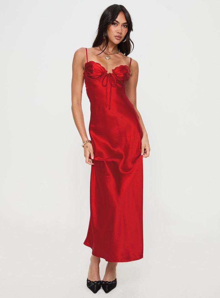 Monument Maxi Dress Red Product Image