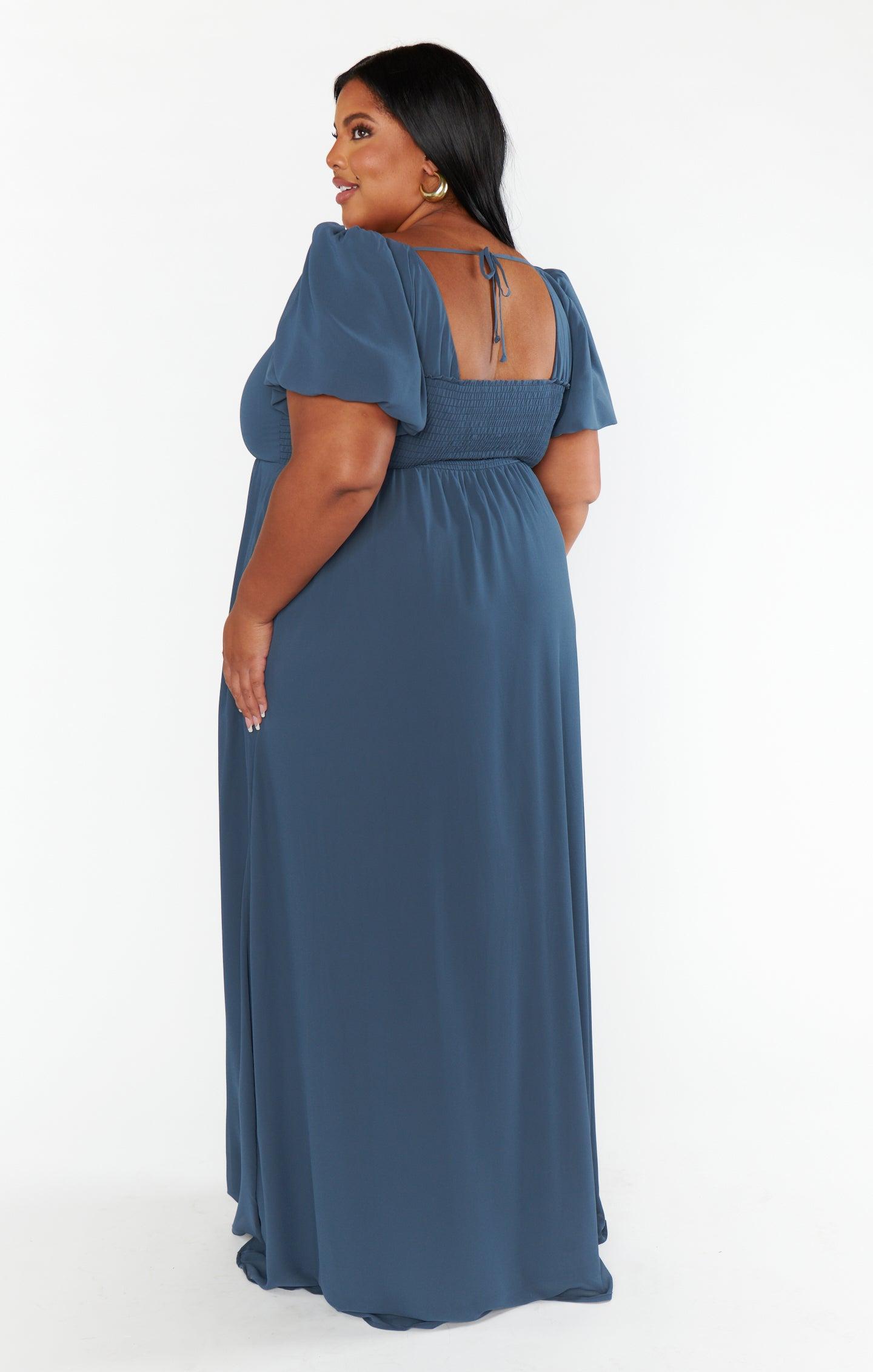 Nora Maxi Dress ~ Slate Blue Chiffon Product Image