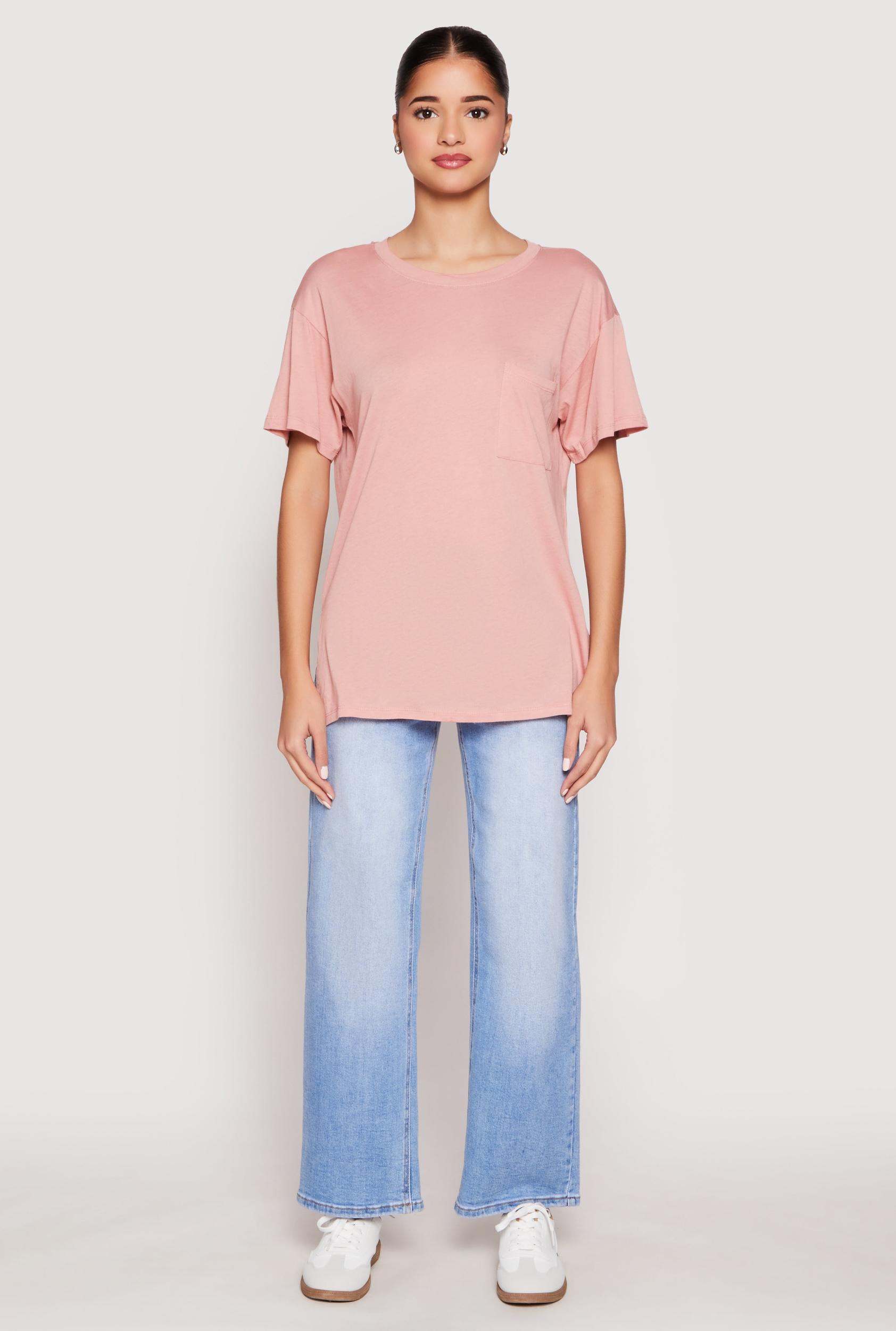 Womens Side Slit Pocket T Shirt Product Image