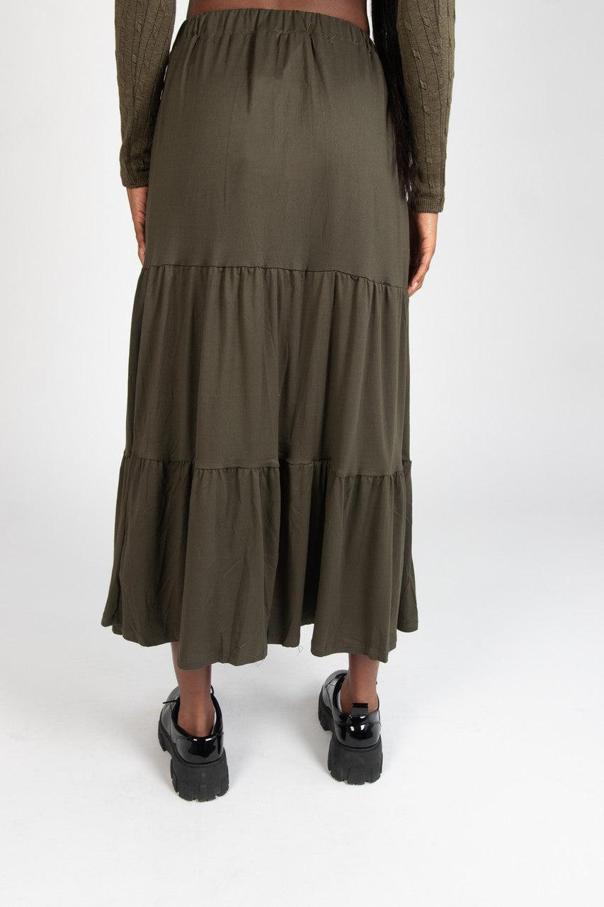 Tiered Button Front Maxi Skirt Product Image