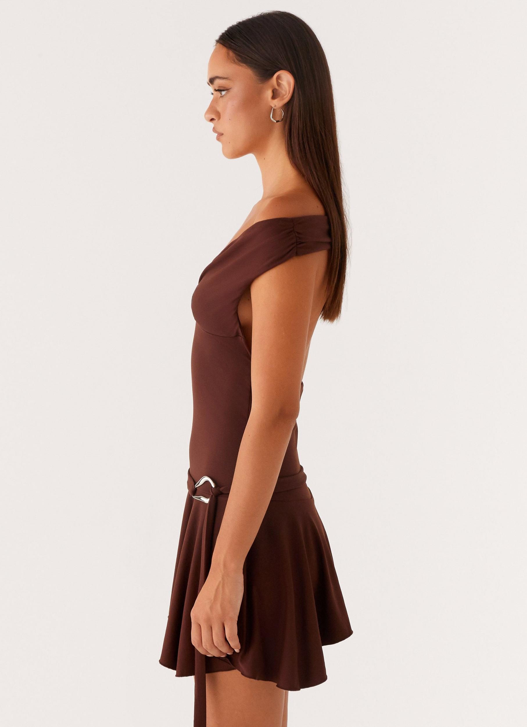Saffira Mini Dress - Chocolate Product Image