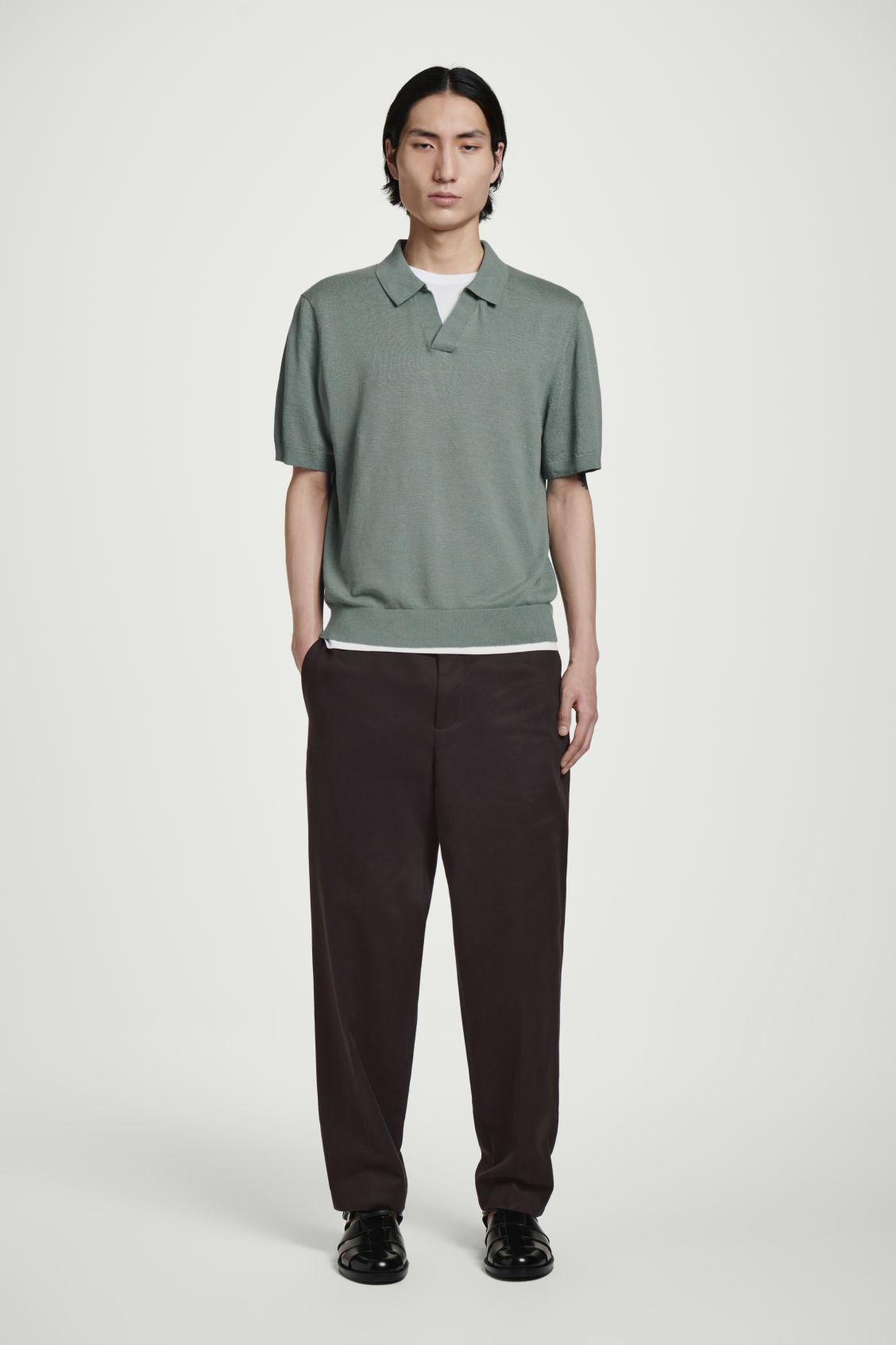 KNITTED LINEN POLO SHIRT Product Image