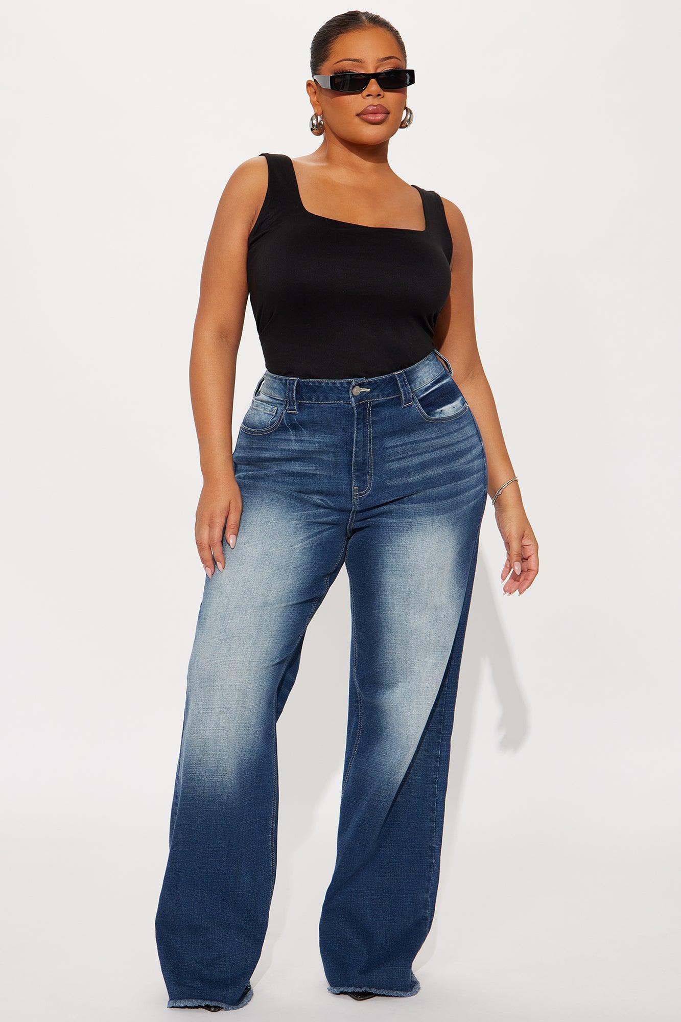 Coldwater Canyon Stretch Wide Leg Jeans - Dark Wash Female Product Image