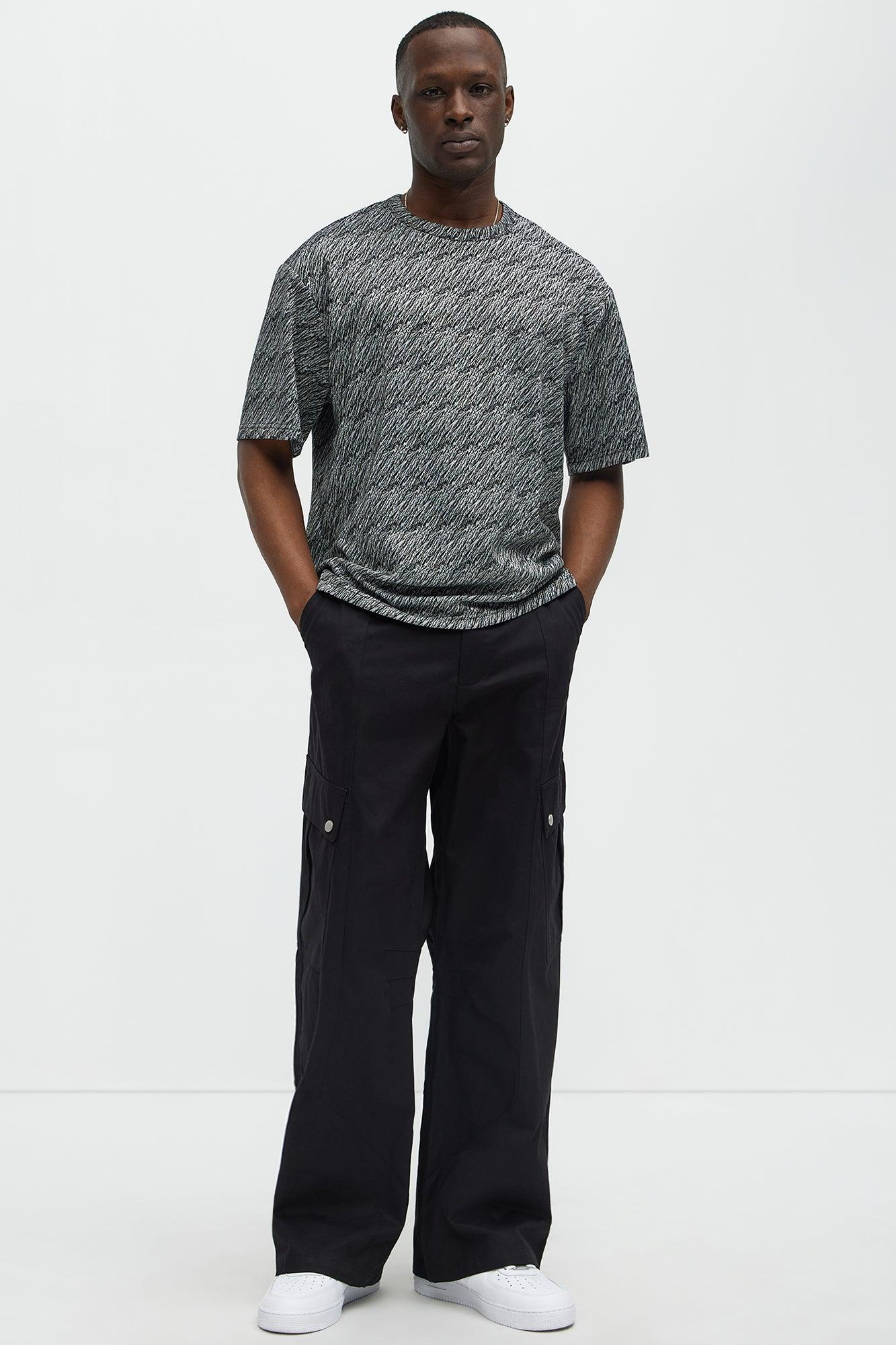 Nash Marble Texture Relaxed Short Sleeve Tee - Black Product Image