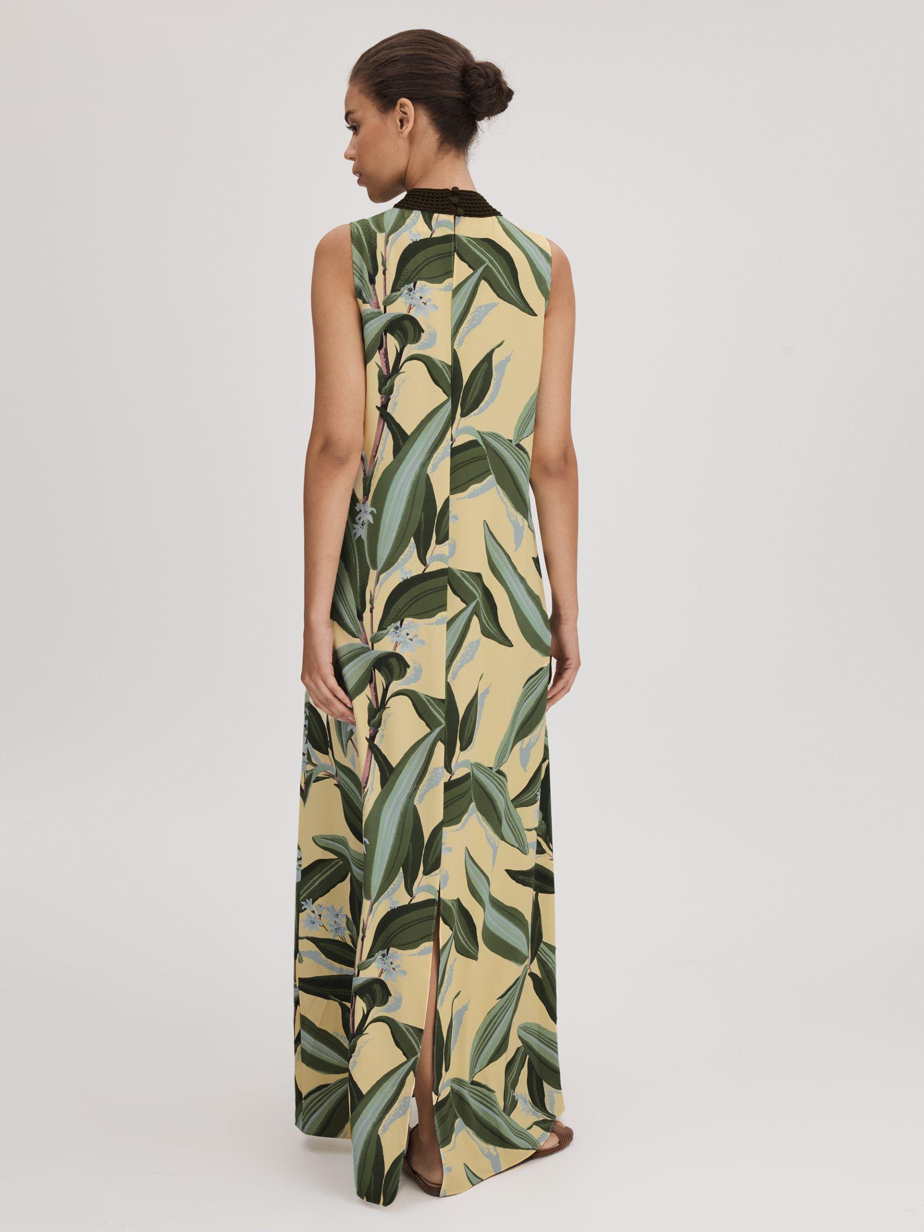 Florere Printed High Neck Maxi Dress in Pale Yellow Product Image