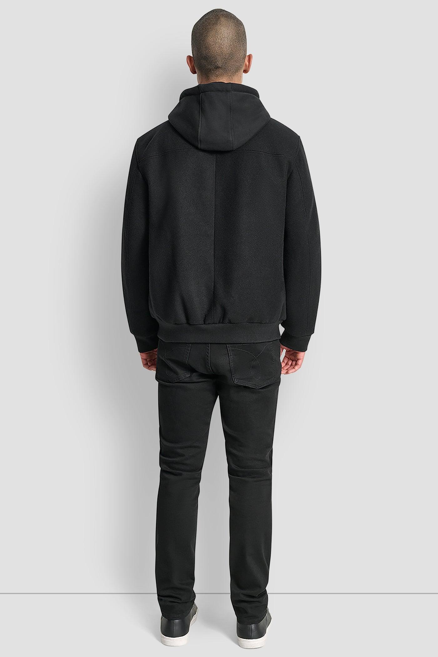 FAUX WOOL BOMBER WITH HOODED BIB Product Image