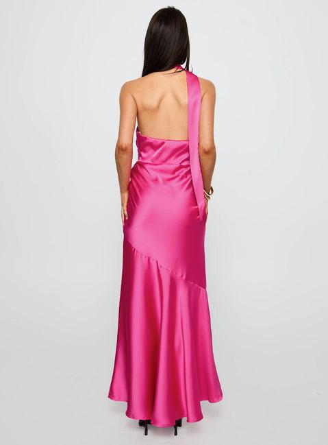 Elixaire Scarf Maxi Dress Pink Product Image