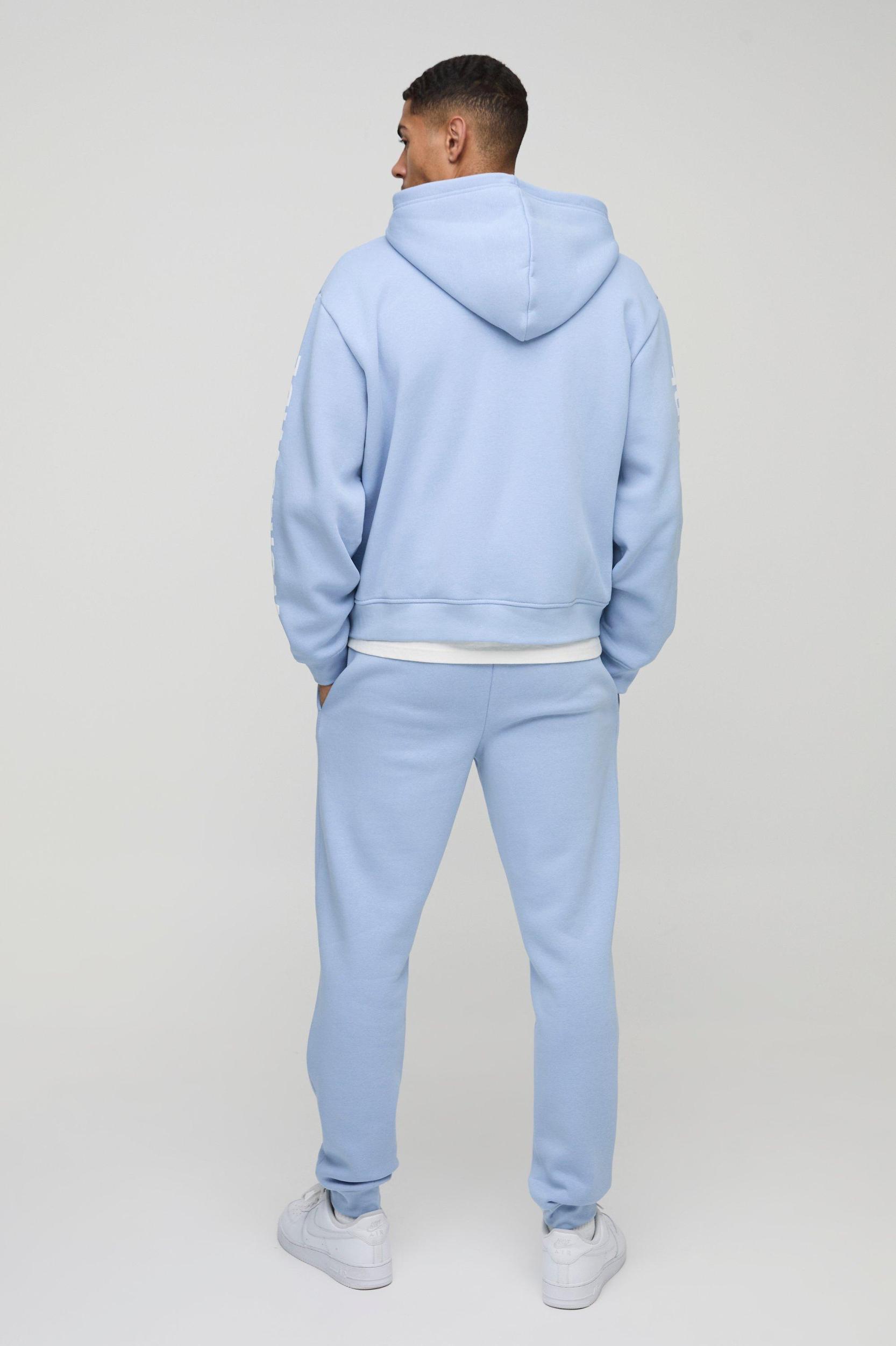 330gsm Oversized Boxy Worldwide Zip Hooded Tracksuit | boohooMAN USA Product Image