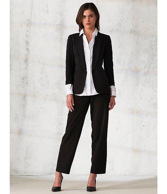 Jones New York Roll Cuff Notch Lapel 3/4 Sleeve Blazer Product Image