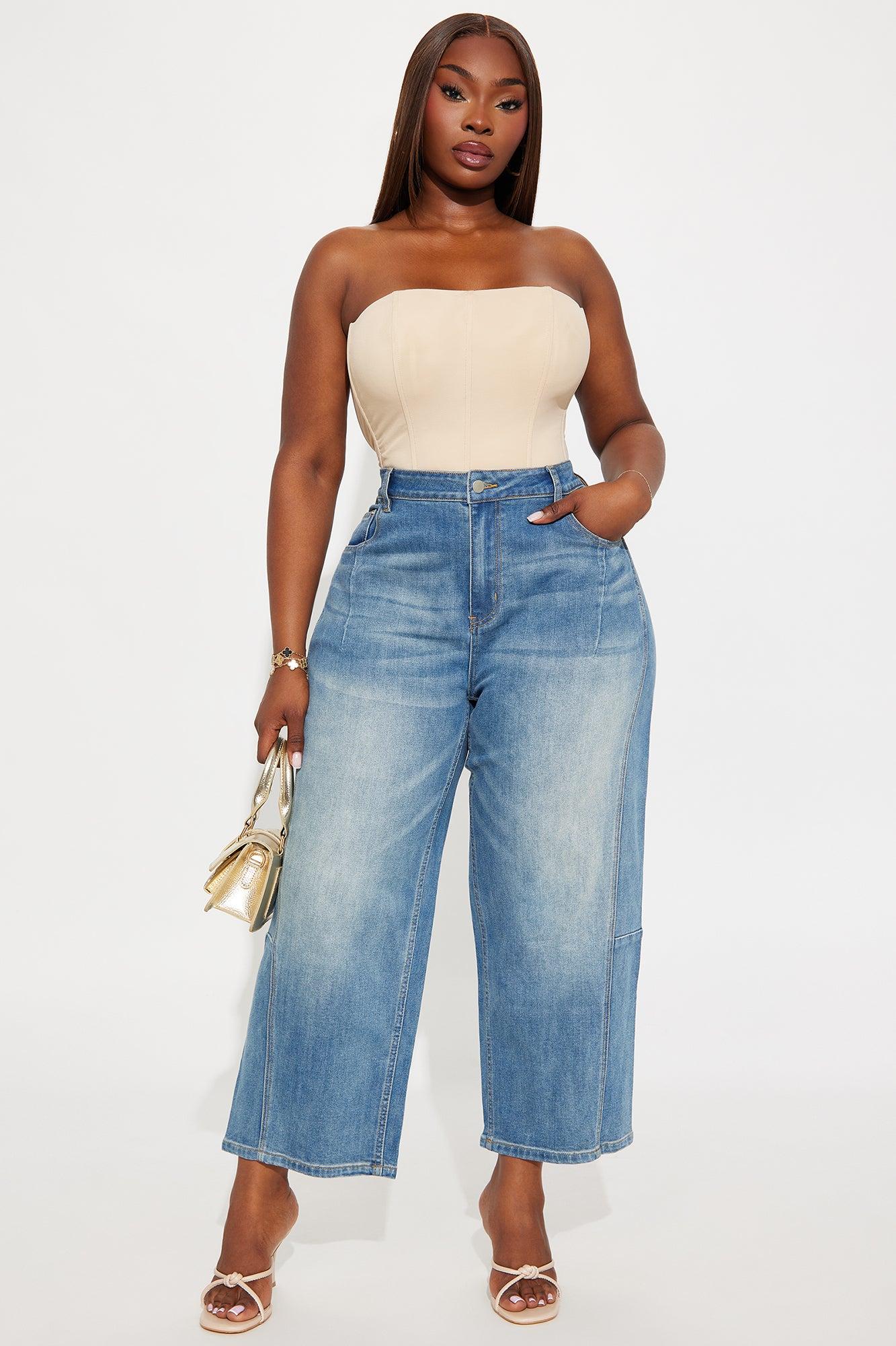 Overdrive Cropped Wide Leg Jeans - Medium Wash Female Product Image
