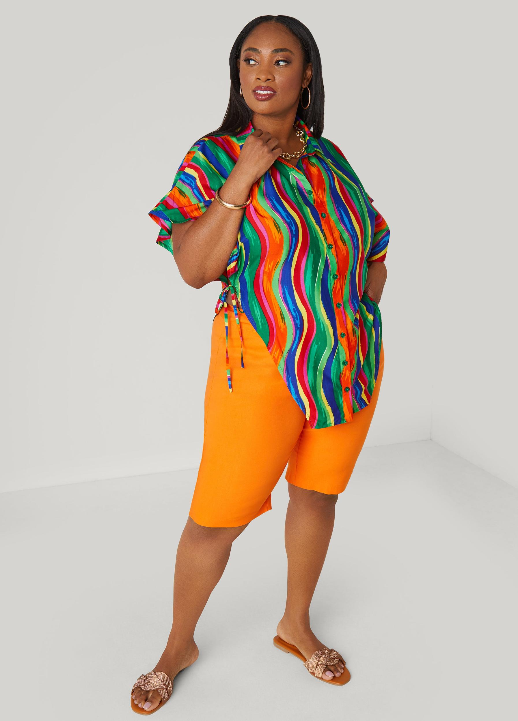 Plus Size Millennium High Rise Bermuda Shorts Ashley Stewart Product Image