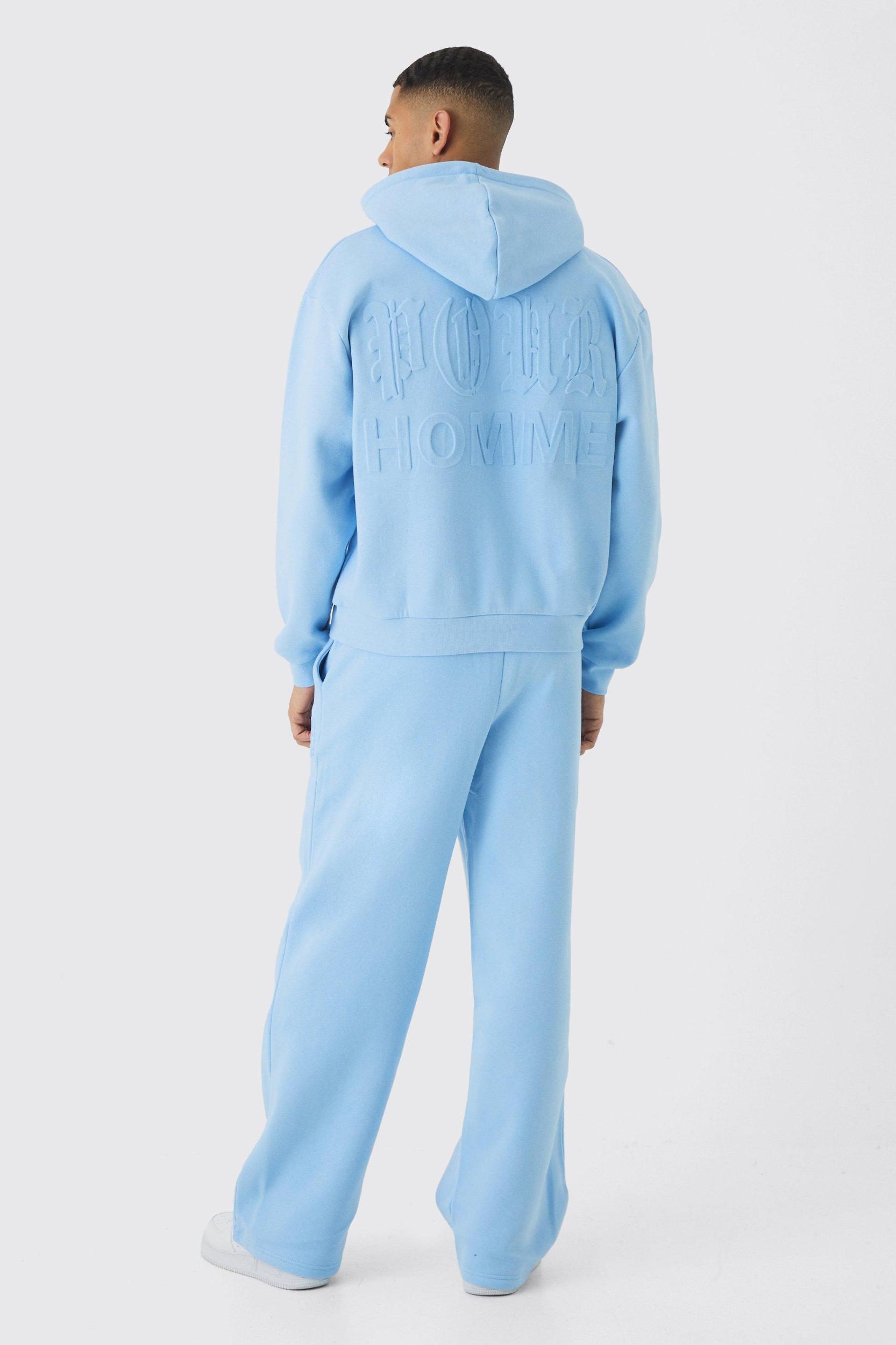 Oversized Boxy Homme Emboss Tracksuit | boohooMAN USA Product Image