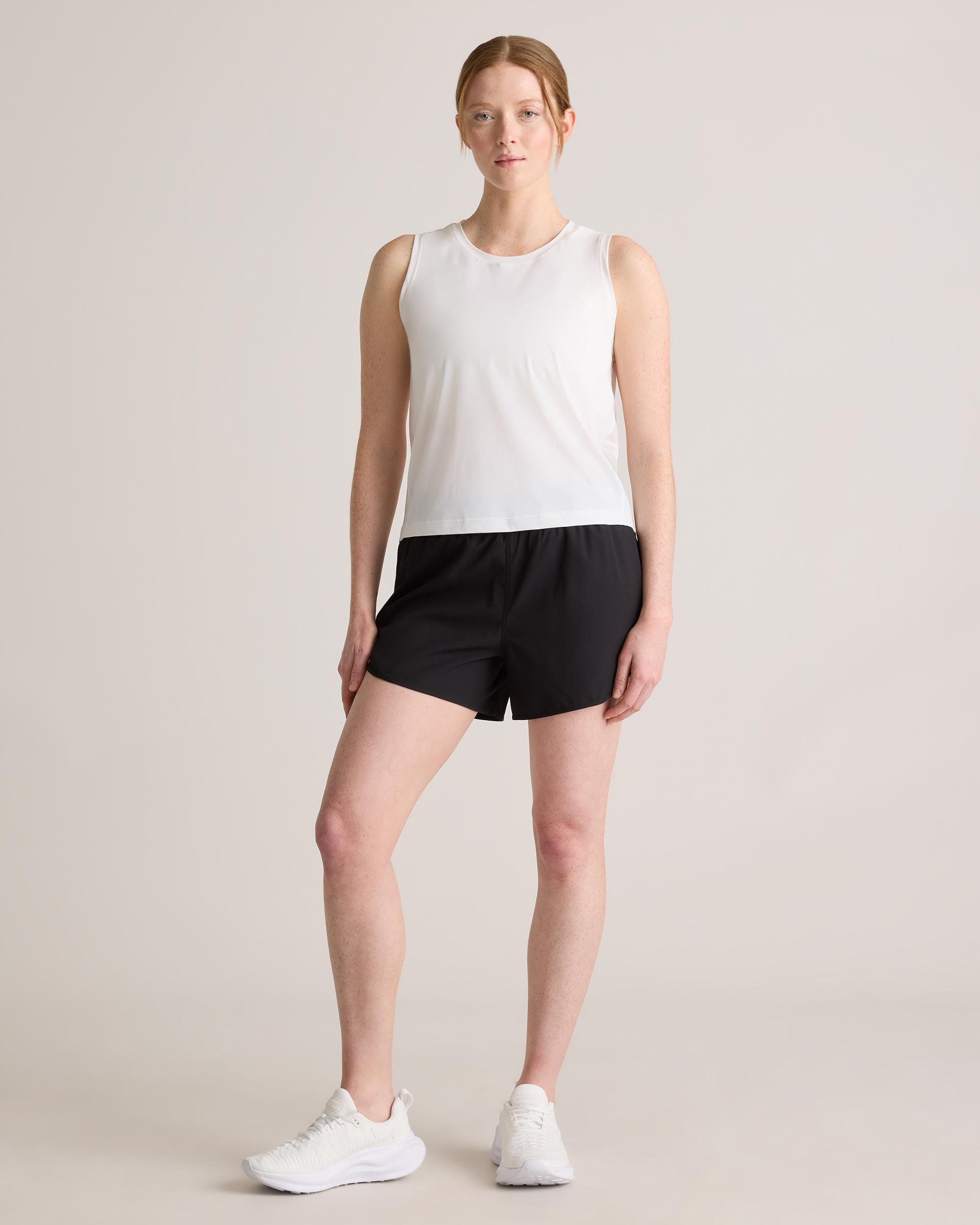 Quince | Women's Essential Run Cropped Muscle Tank Top Size XL, Nylon/Spandex Product Image