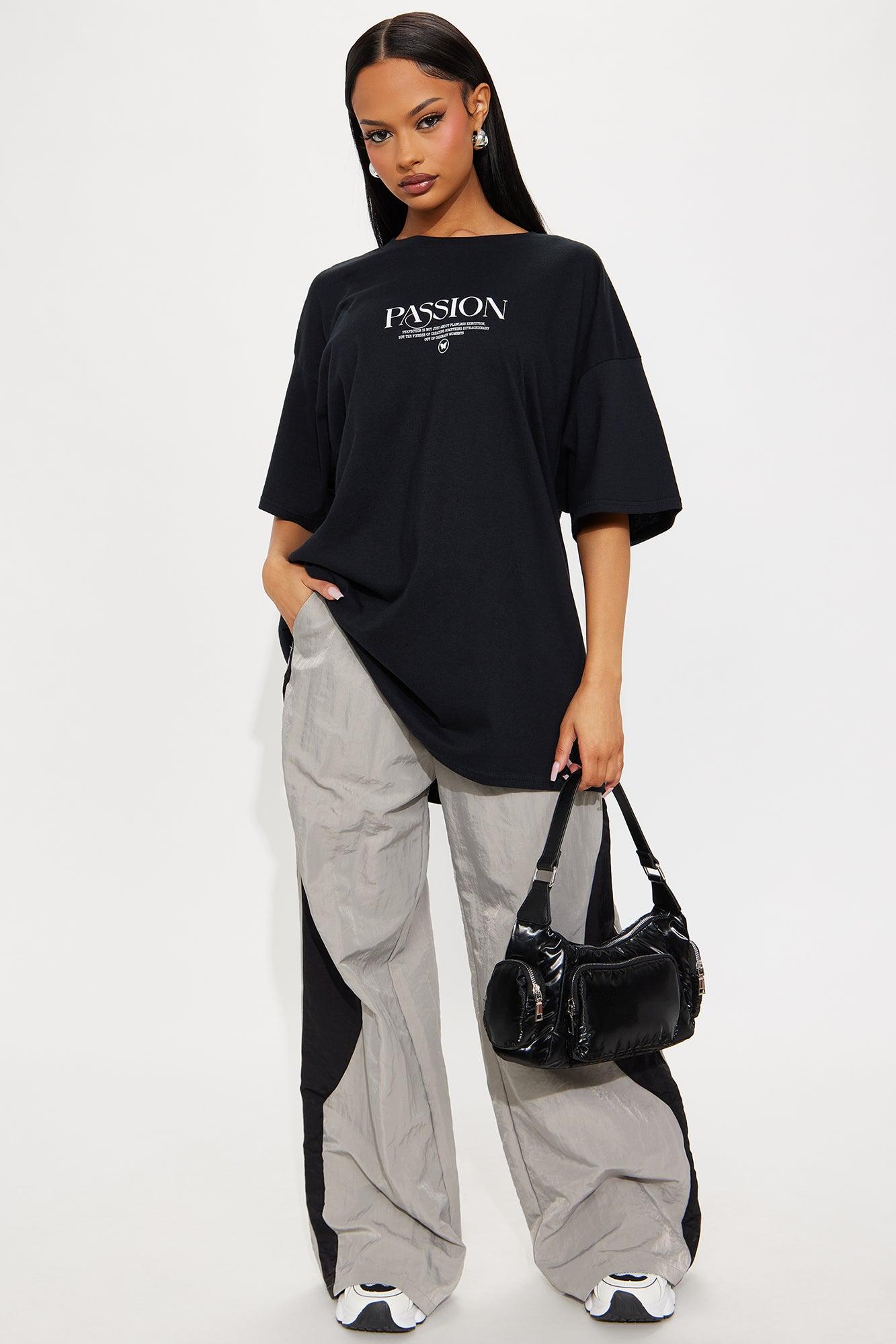 True Passion Washed Oversized Tee - Black Product Image