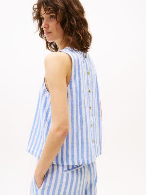 Stripe Cotton-Linen Blend Tank Top Product Image