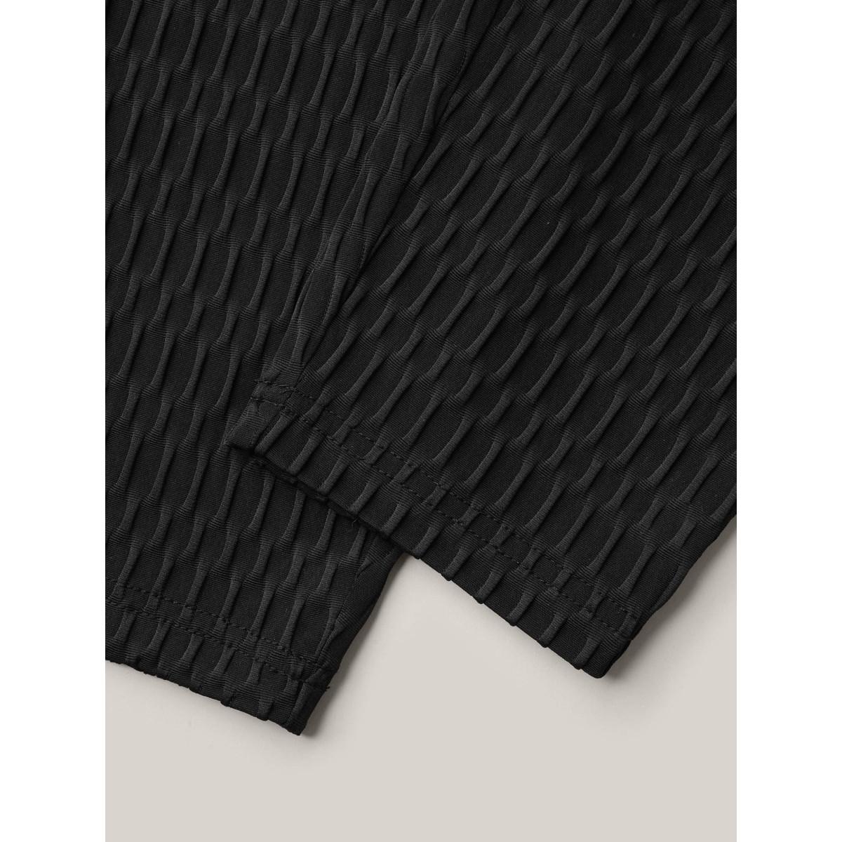 Plus Size Textured Wide waist Super Stretch Leggings Women Black Leisure High stretch Skinny Mid Rise Casual Leggings BloomChic 30/6X Product Image