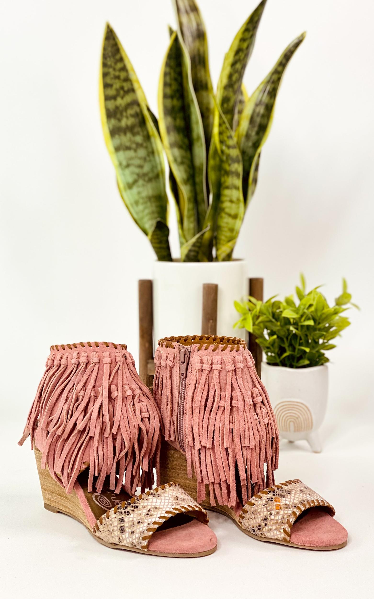 True Fringe Wedge in Blush Product Image