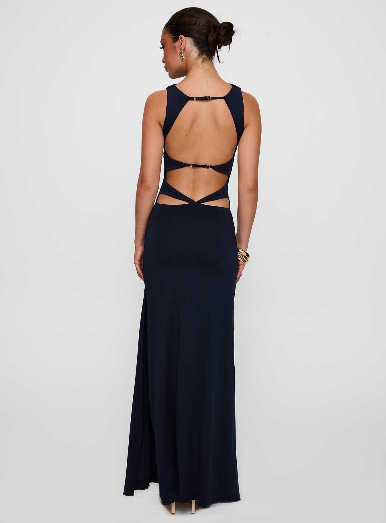 Undeniable Cut Out Maxi Dress Navy Product Image