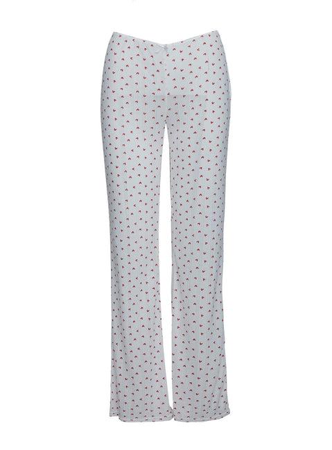 Sleepytea Pointelle Sleep Pant White / Red Product Image