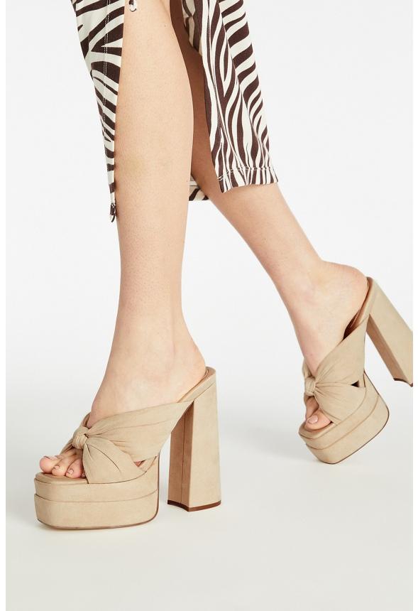 JustFab Margaux Platform Loafer Pump Womens Black/ White Size 8.5 Product Image