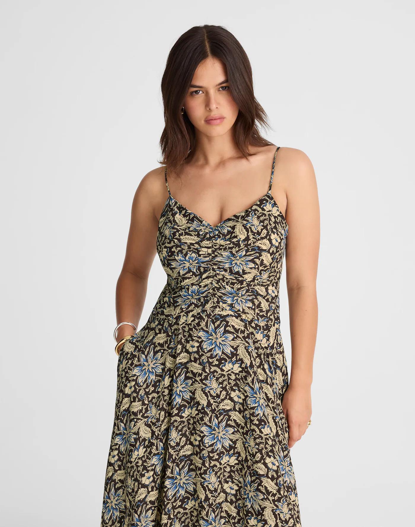 Ruched High-Low Slip Dress Product Image