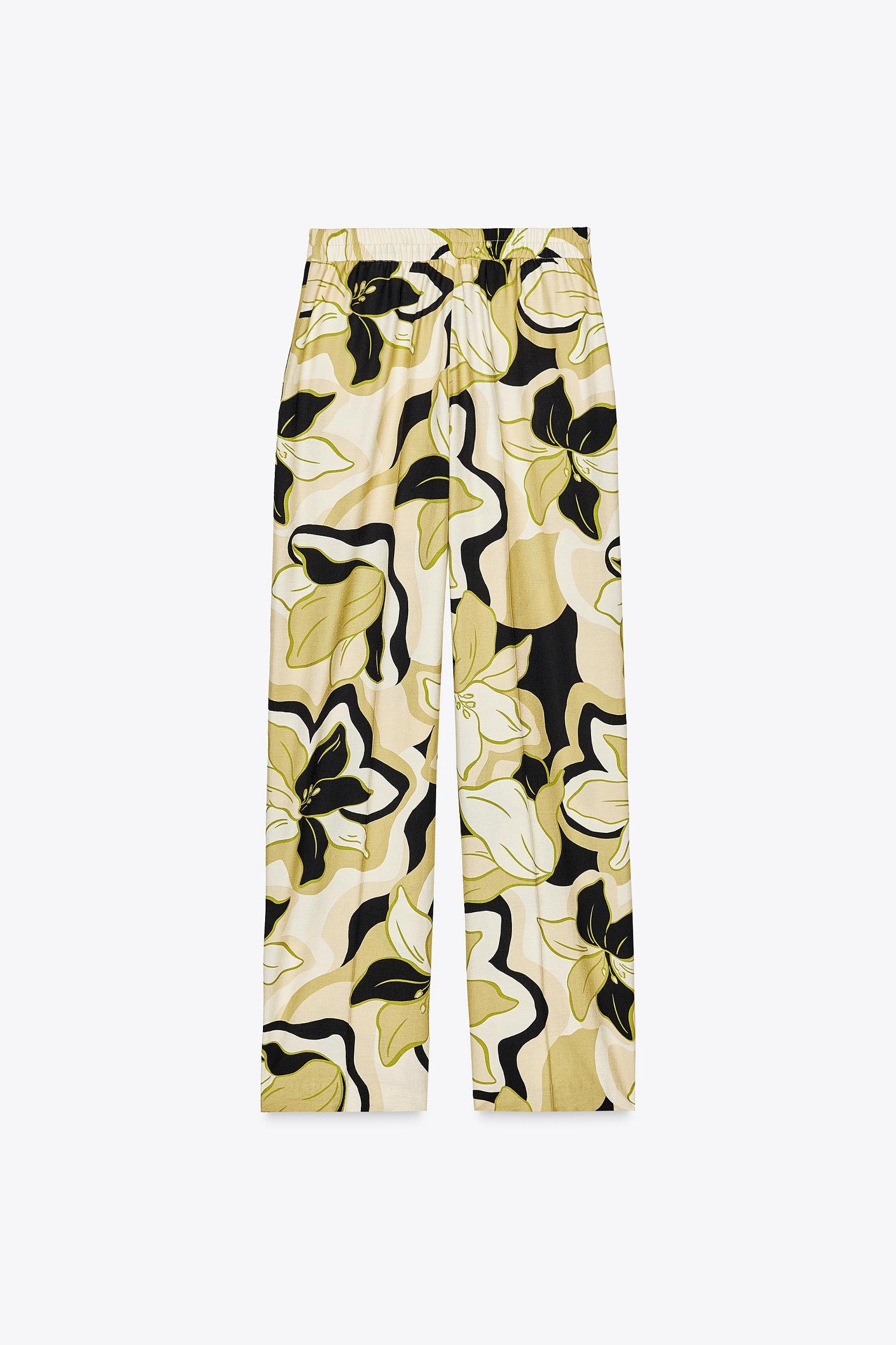 PRINTED WIDE-LEG PANTS Product Image