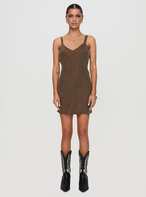 Laurette Mini Dress Brown Product Image