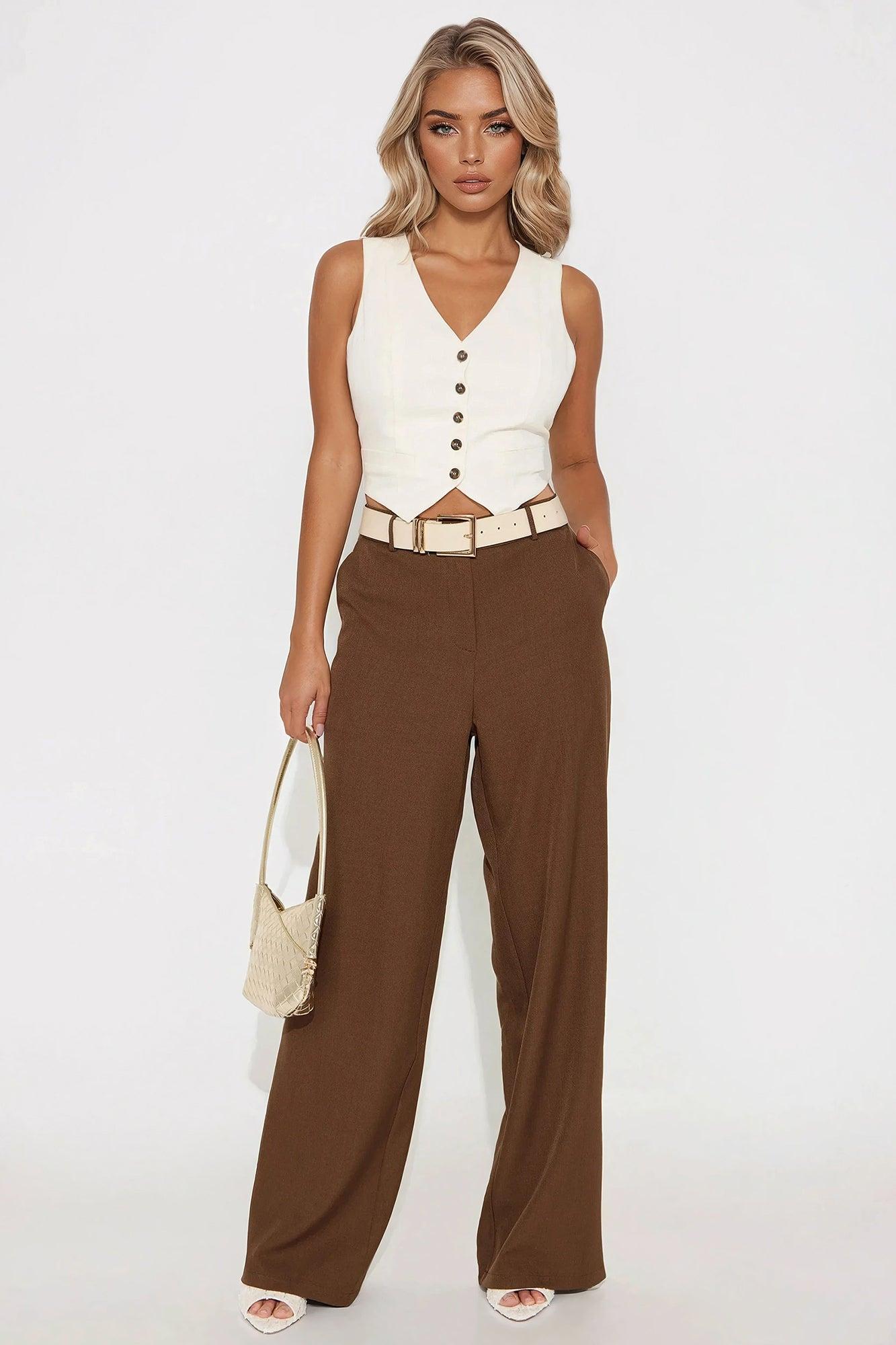 Carole Linen Vest - White Product Image