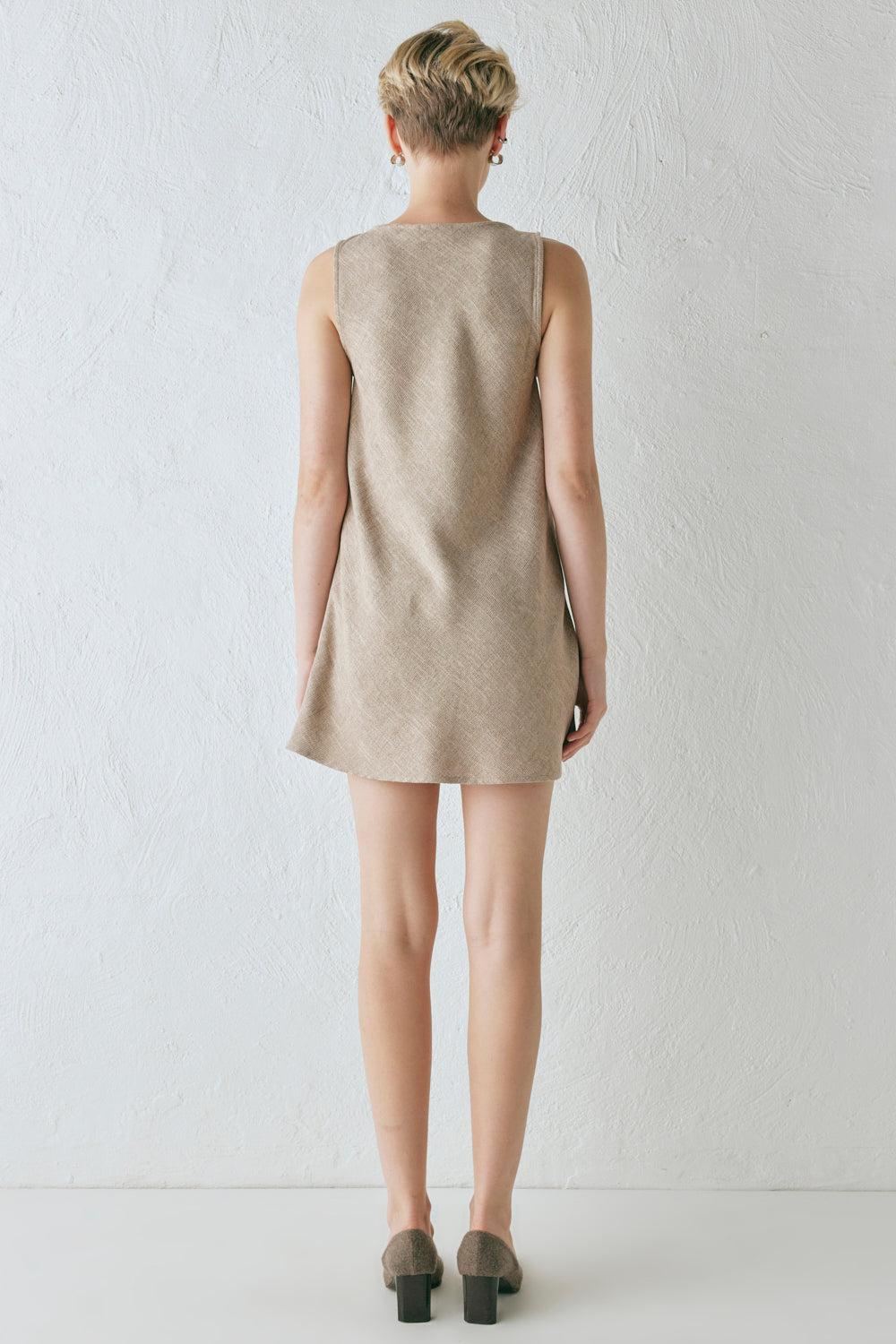 Zaria Mini Dress Beige Product Image