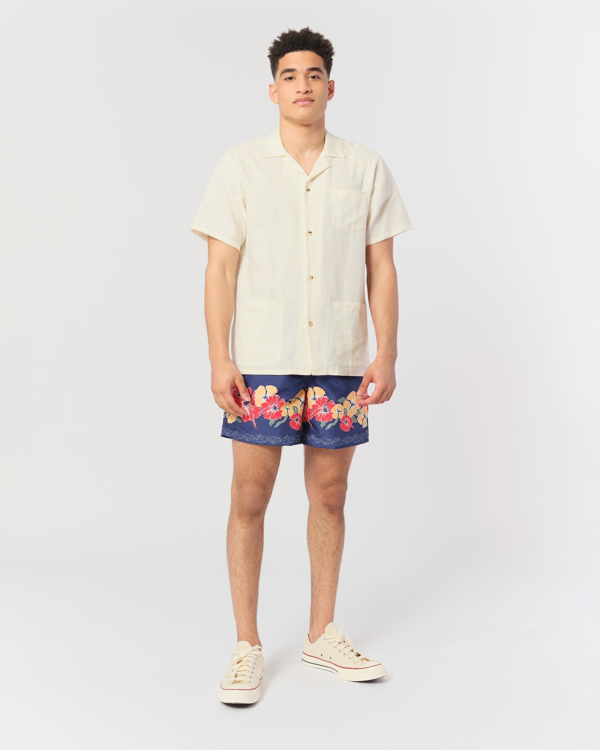 Indigo Ornate Bloom Swim Trunk Product Image