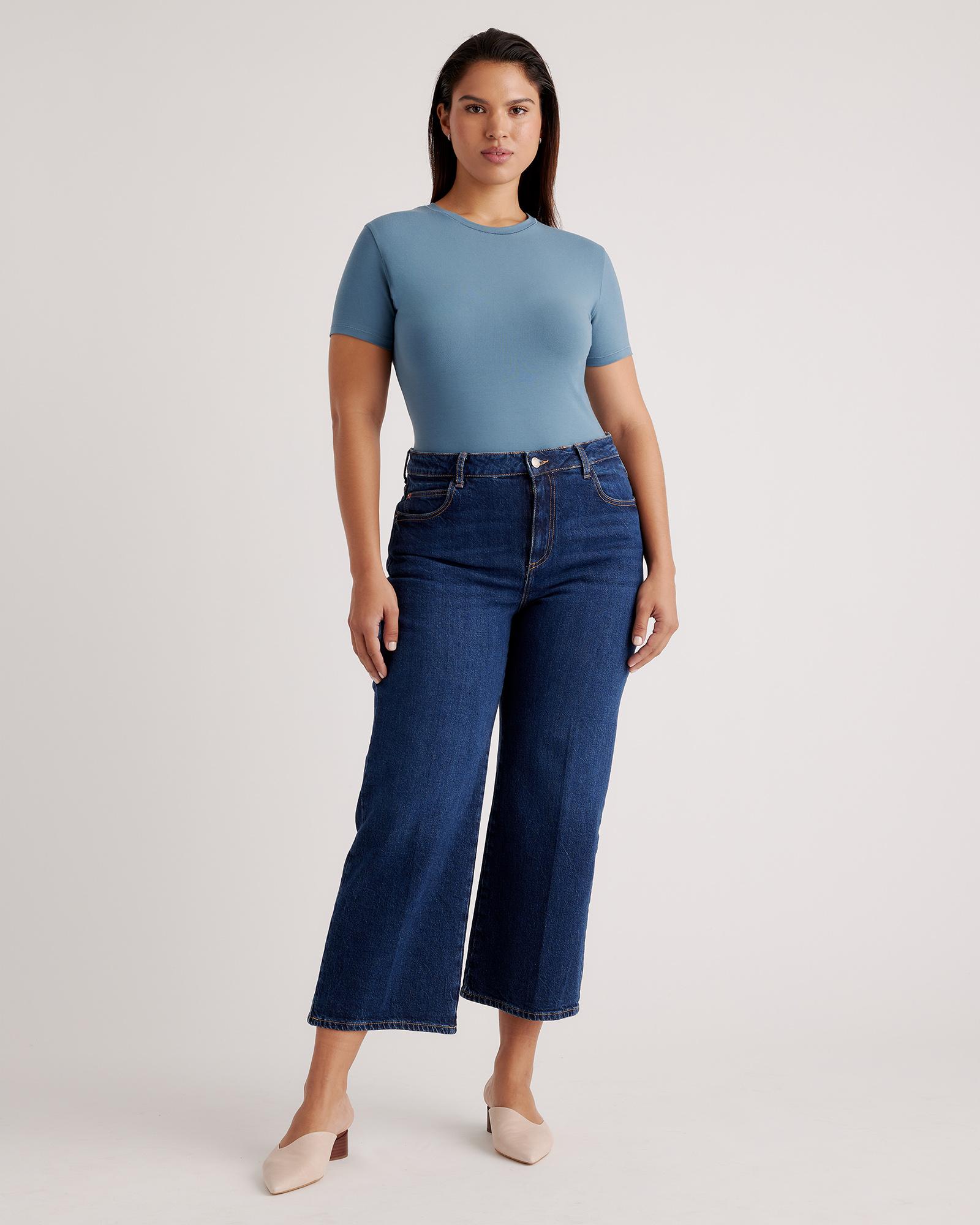 Quince | Women's Stretch Cotton Jersey Short Sleeve Bodysuit Size XS, Organic Cotton Product Image