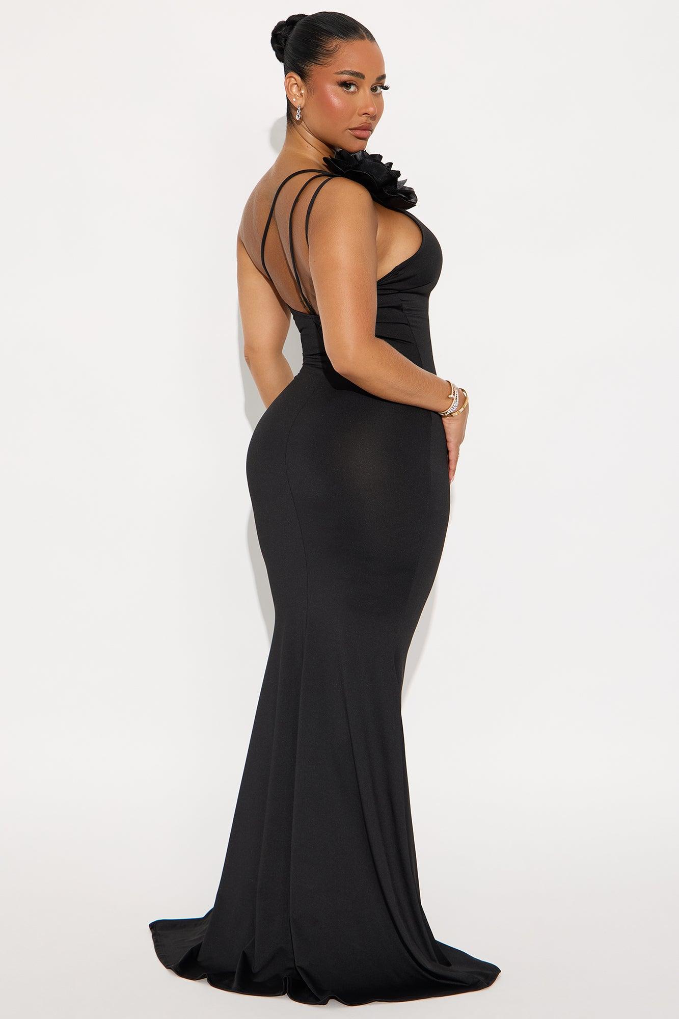 Stacy Flower Maxi Dresses - Black Female Product Image