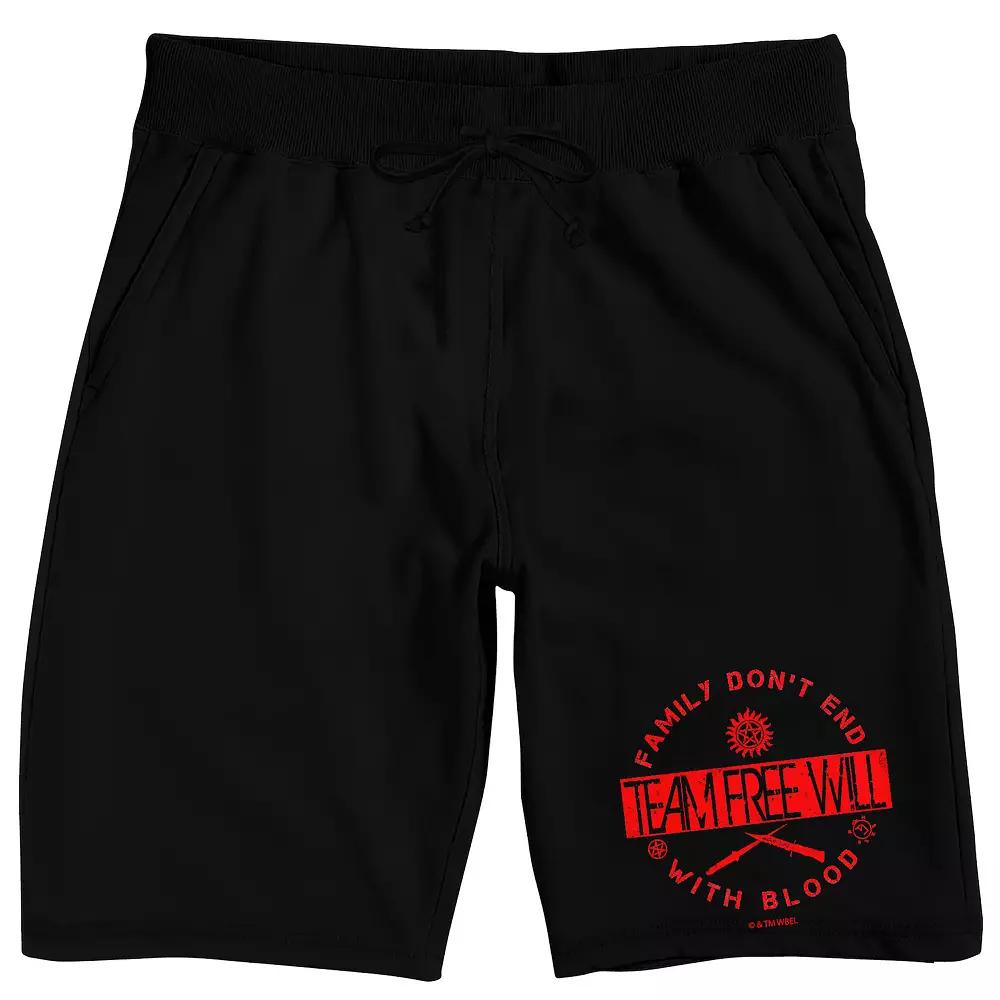 Men's Supernatural Team Free Will Pajama Shorts,  Product Image